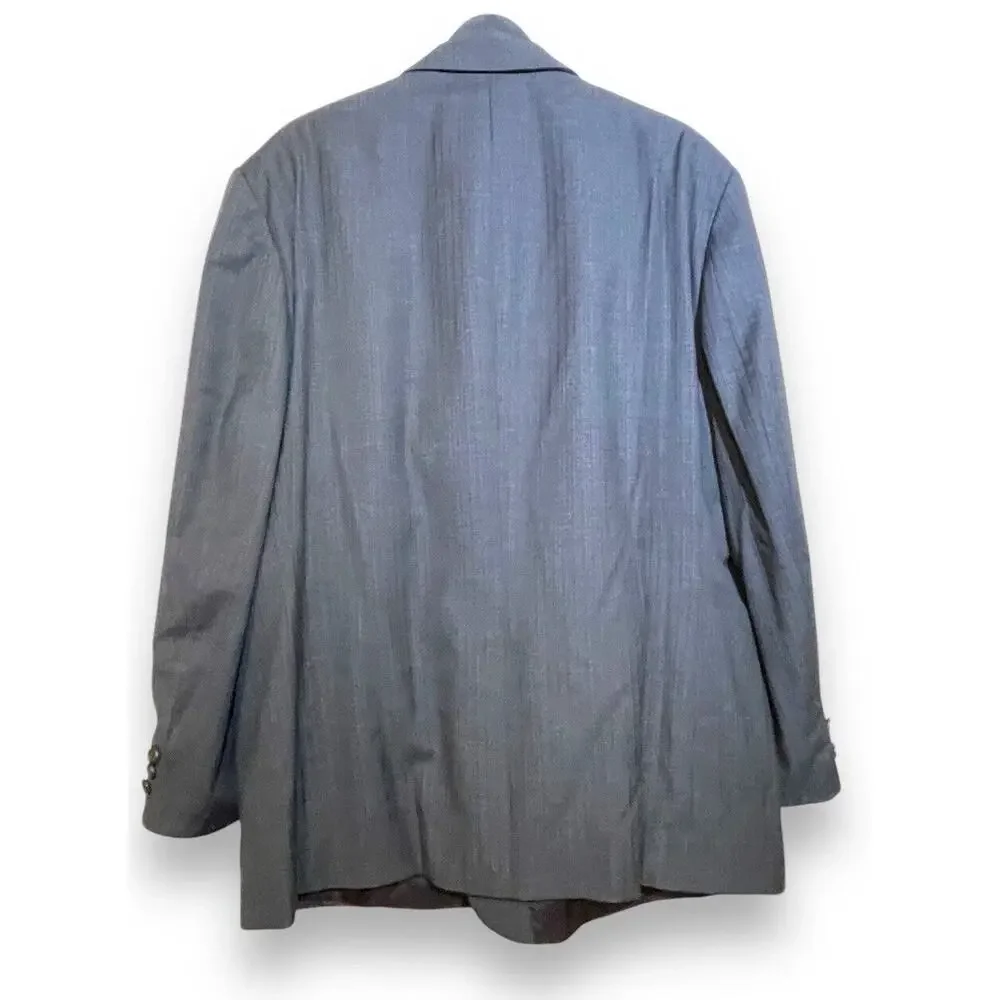 Lauren‎ Ralph Lauren LRL 100% Wool Button Suit Blazer Coat Jacket 52 R Gray